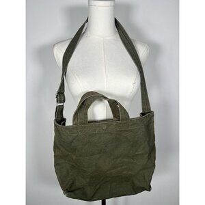 BAGGU army green top handle canvas cotton crossbody tote bag utility cargo